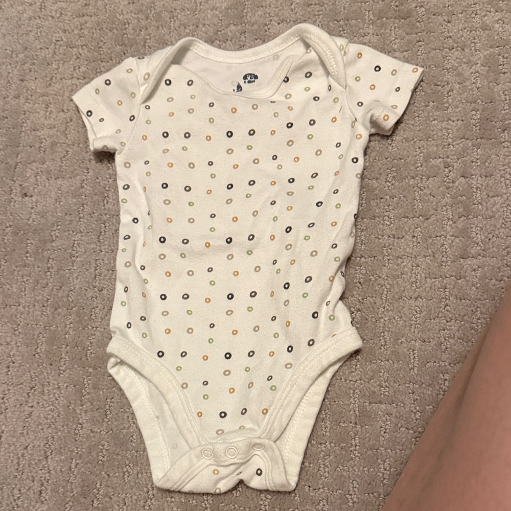 Adorable Cream Polka Dot Baby Bodysuit
